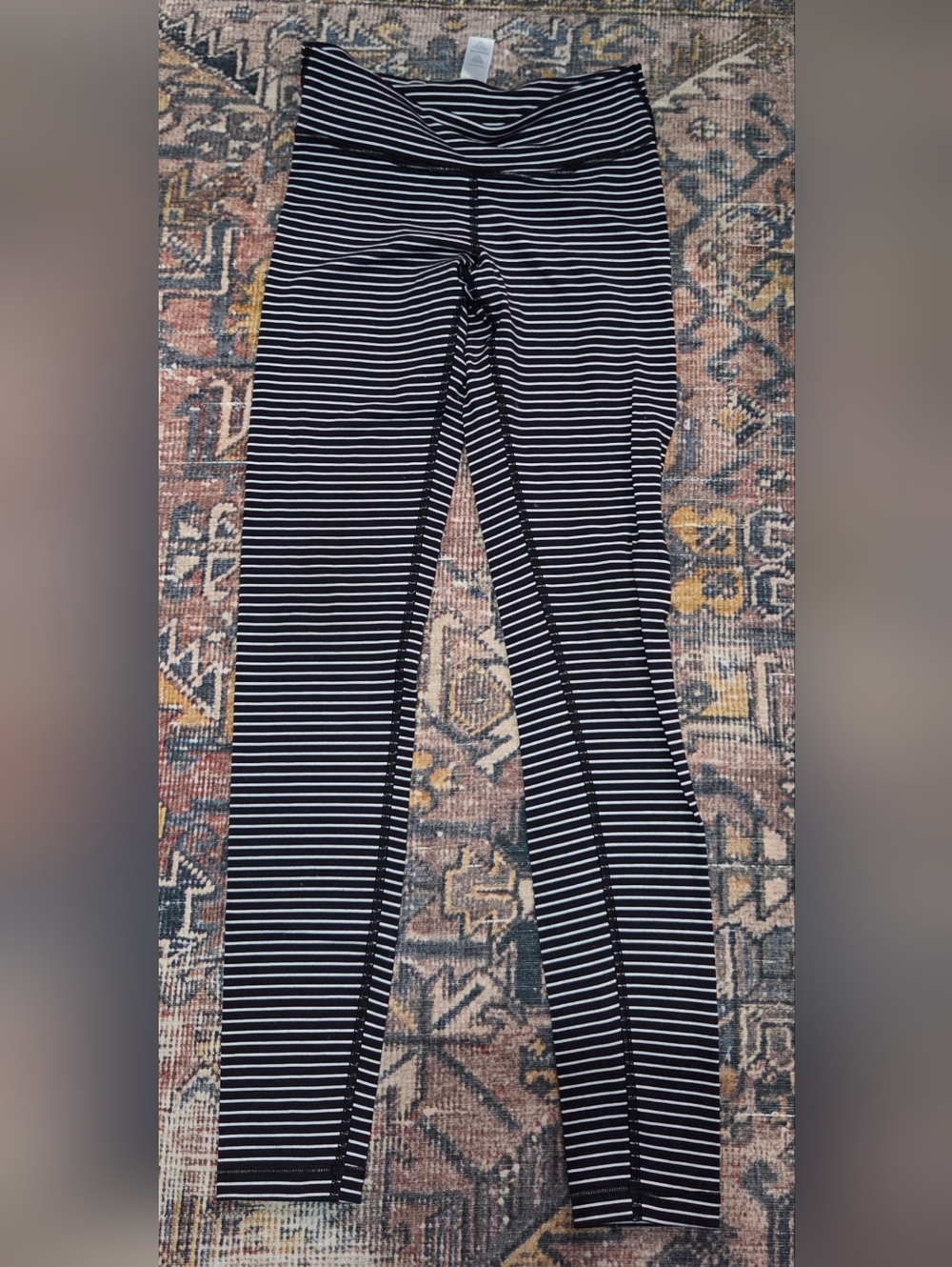 Ivivva Black and White Striped Kids Leggings